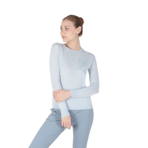 Dee Ocleppo Cashmere Crew Neck Sweater Long Sleeve Style Women Sky blue Sweaters - Picture 3 of 7
